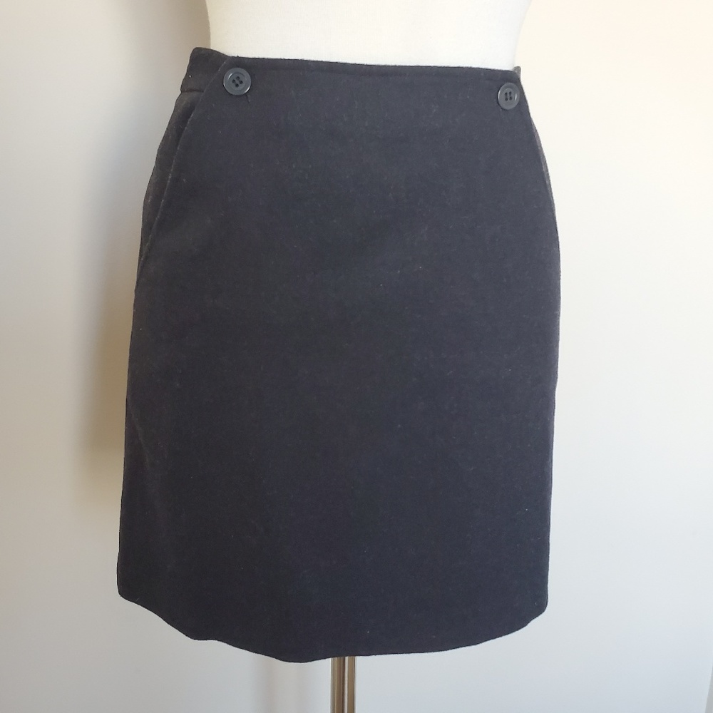 J Crew Size 4 Dark Charcoal Grey Gray Skirt Pocket
